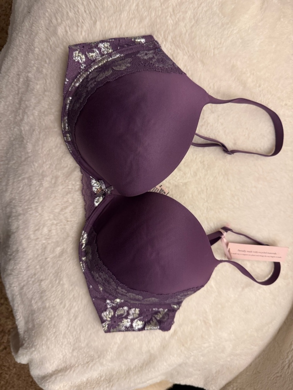 Victoria Secret Purple Lace-Accent Push Up Bra
